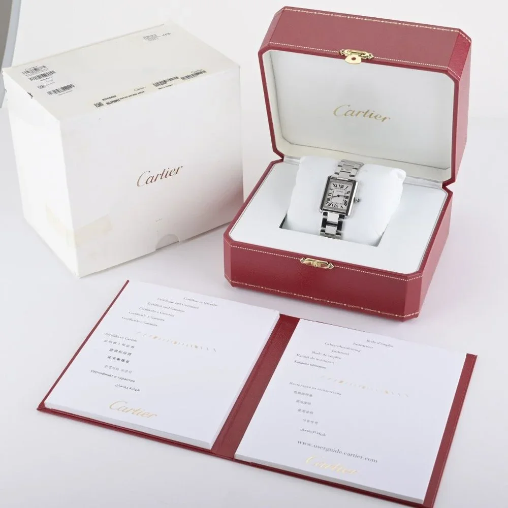 Cartier Tank Solo 3170 24X31mm Stainless Steel Watch W/ Box & Papers - Picture 2 of 9